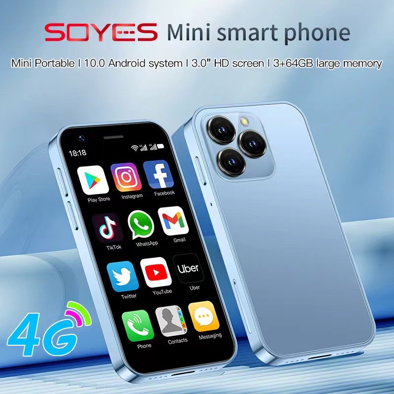 US version XS16 3 Inch Small Mobile Phone Android 10 Big Battery 2000mAH 3G&4G LTE 64GB Mini Smartphone Android Cellphone